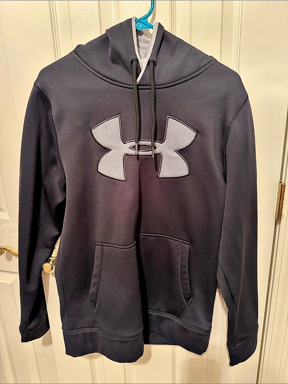Under Armour ColdGear Big Logo Pullover Hoodie Black & Gray Small